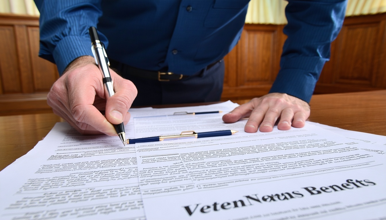 Filing paperwork for veterans benefits